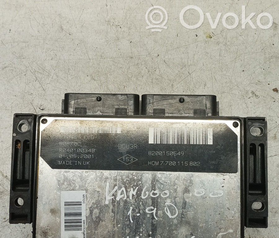 Moottorin ohjainlaite/moduuli   HOM7700115802,ZACK