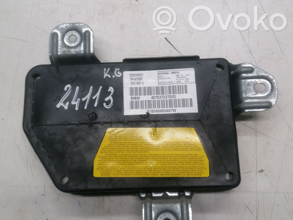 BMW 3 E46 Poduszka powietrzna Airbag drzwi tylnych 