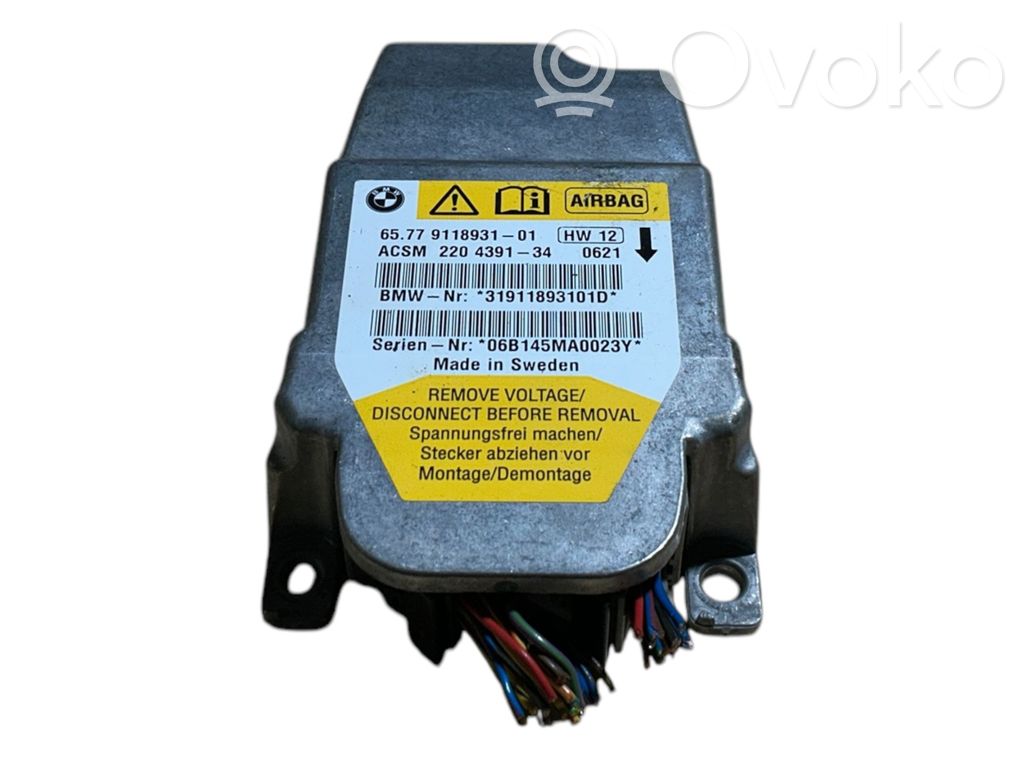 BMW 5 E60 E61 Turvatyynyn ohjainlaite/moduuli 