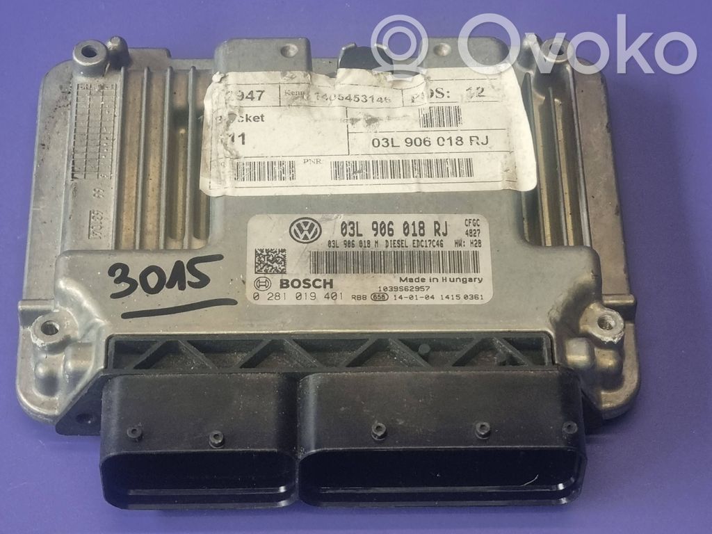 Engine control unit/module ECU   0281019401,03L906018RJ,1039S62957,03L906018M