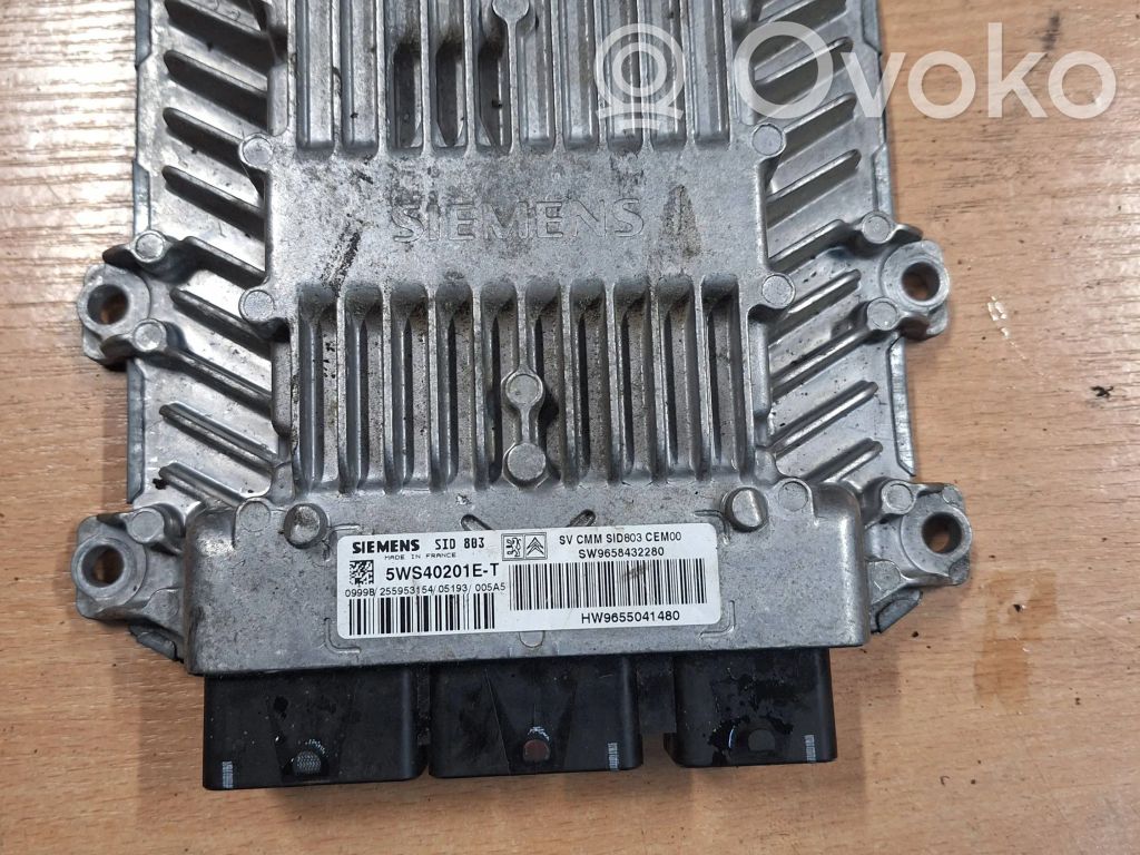 Engine control unit/module   9655041480,5WS40201FT,9658432280