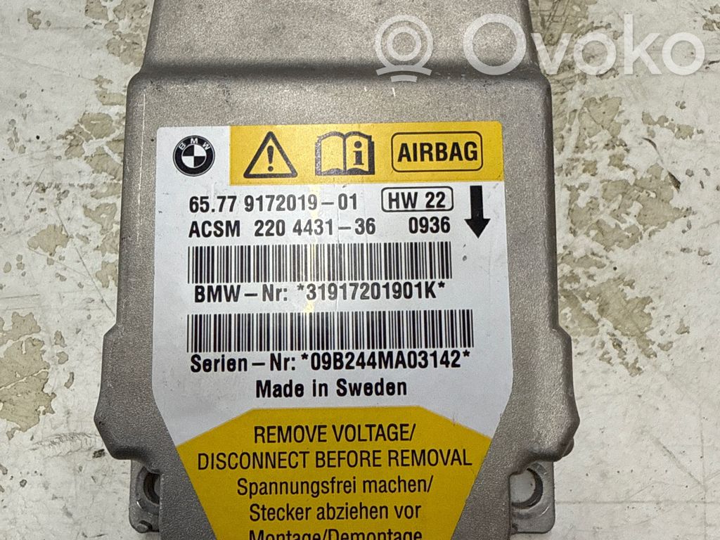 Unidad de control/módulo del Airbag   9172019,31917201901K,220443136
