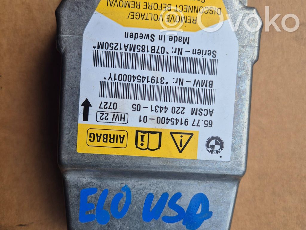 Unidad de control/módulo del Airbag   9145400,31914540001Y,220443105