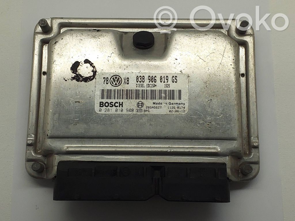 Engine control unit/module   0281010940,038906019GS,28SA5627