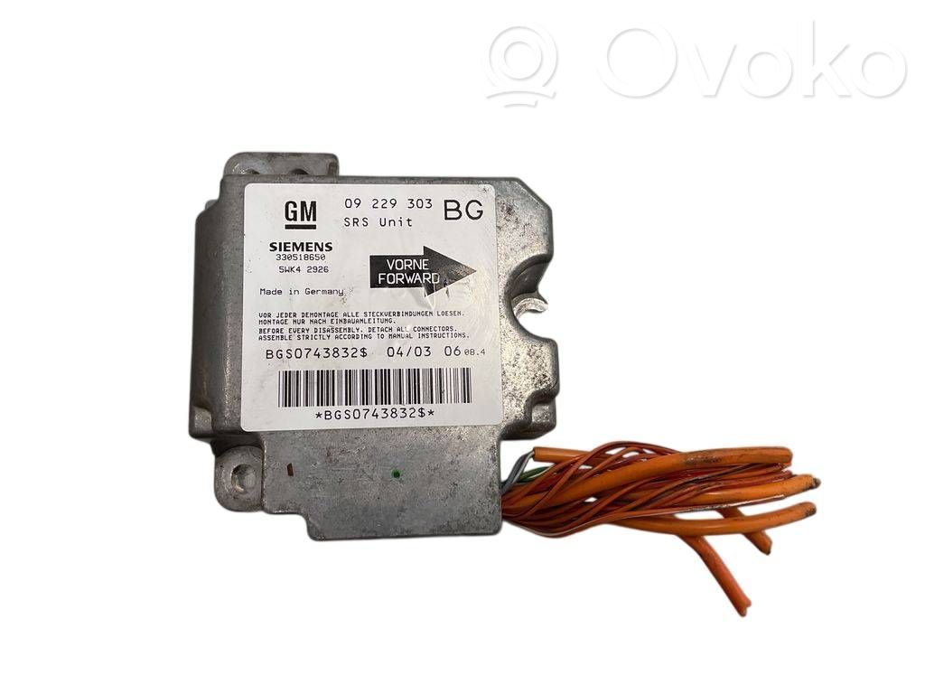 Opel Zafira A Sterownik / Moduł Airbag 
