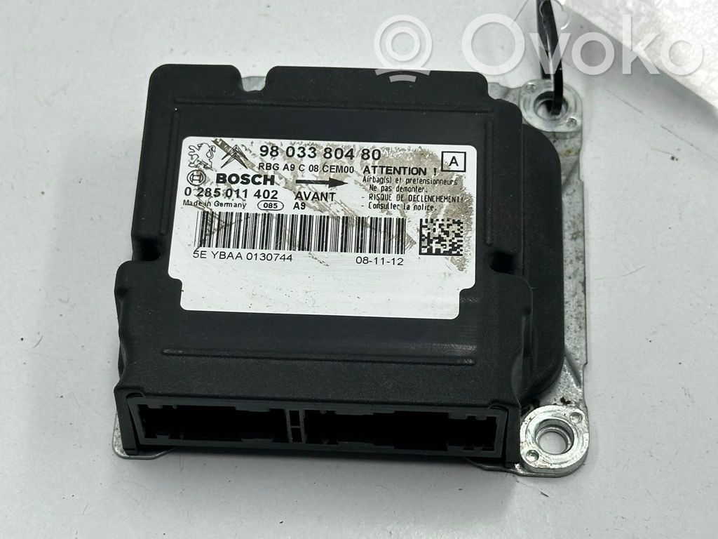 Airbag control unit/module   9803380480,0285011402