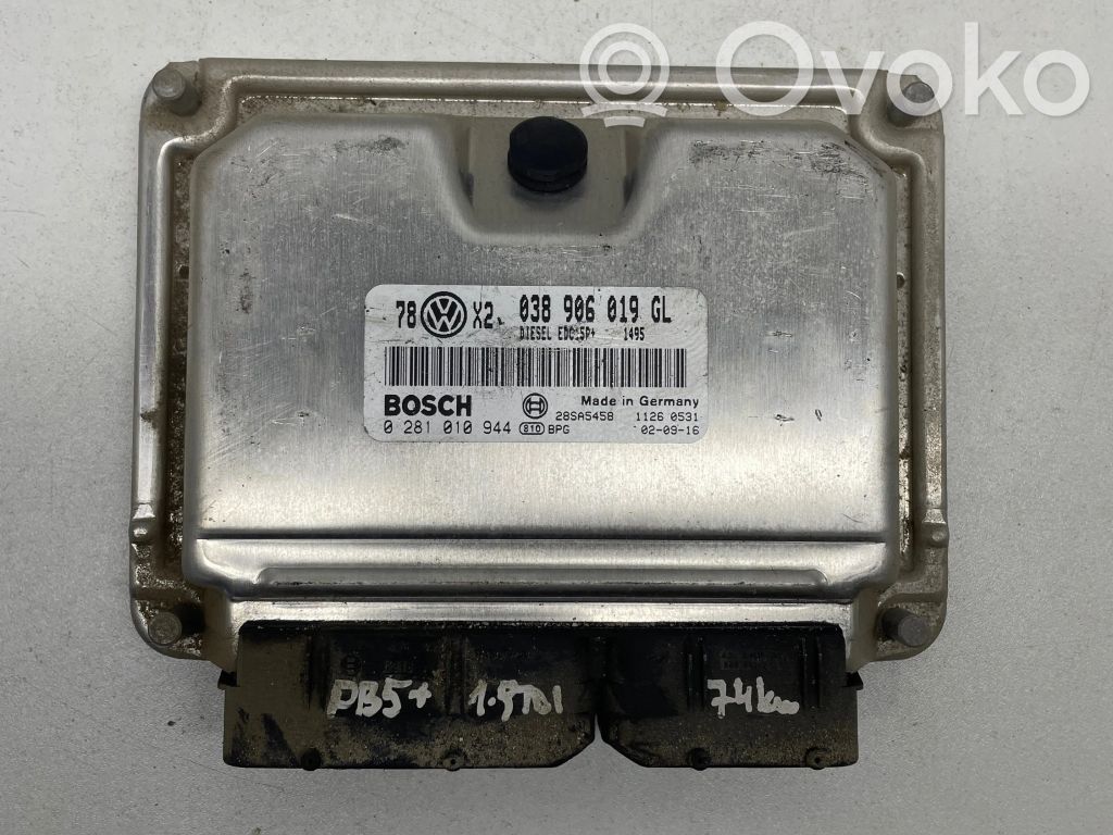 Engine control unit/module   038906019GL,28SA5458,0281010944