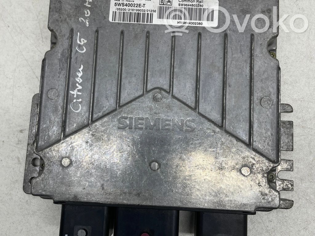Engine control unit/module   9644803280,5WS40022ET,9644302380