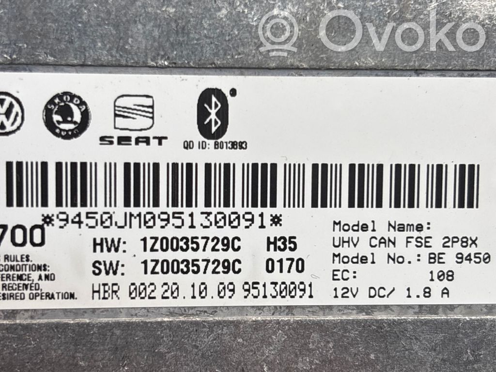 Skoda Octavia Mk2 (1Z) Bluetooth control unit module 