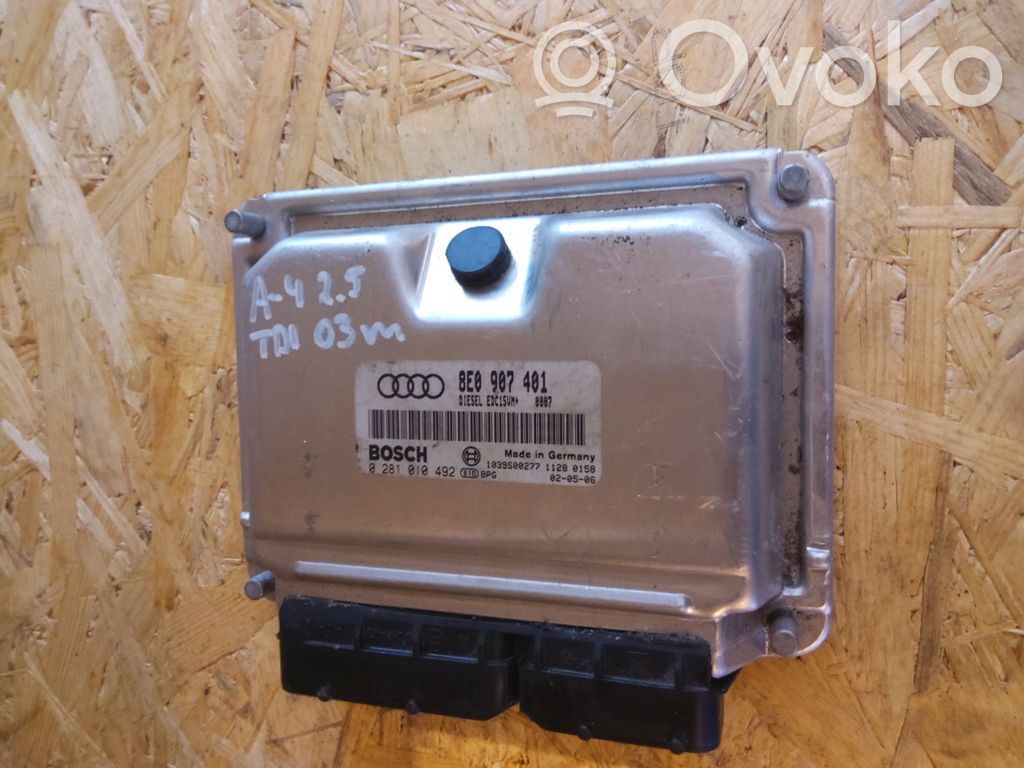 Engine control unit/module   8E0907401,0281010492
