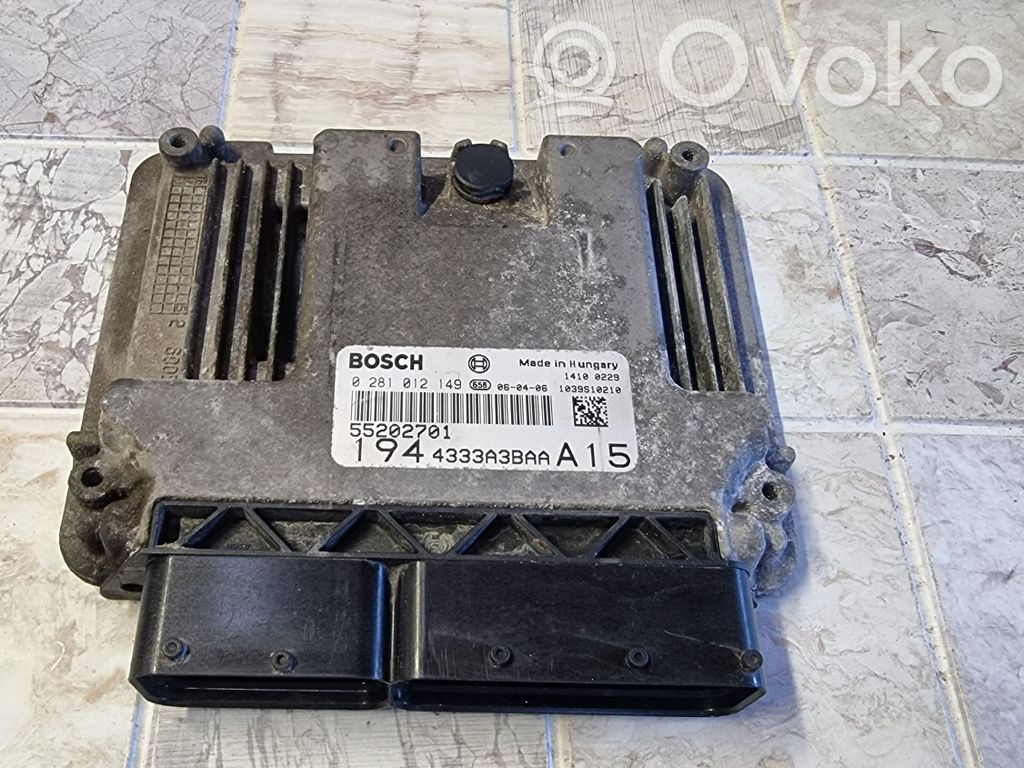 Engine control unit/module   0281012149,55202701,1039S10210,4333A3BAA