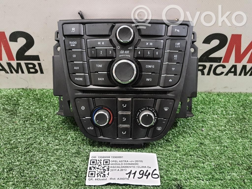 Opel Astra J Panel klimatyzacji 