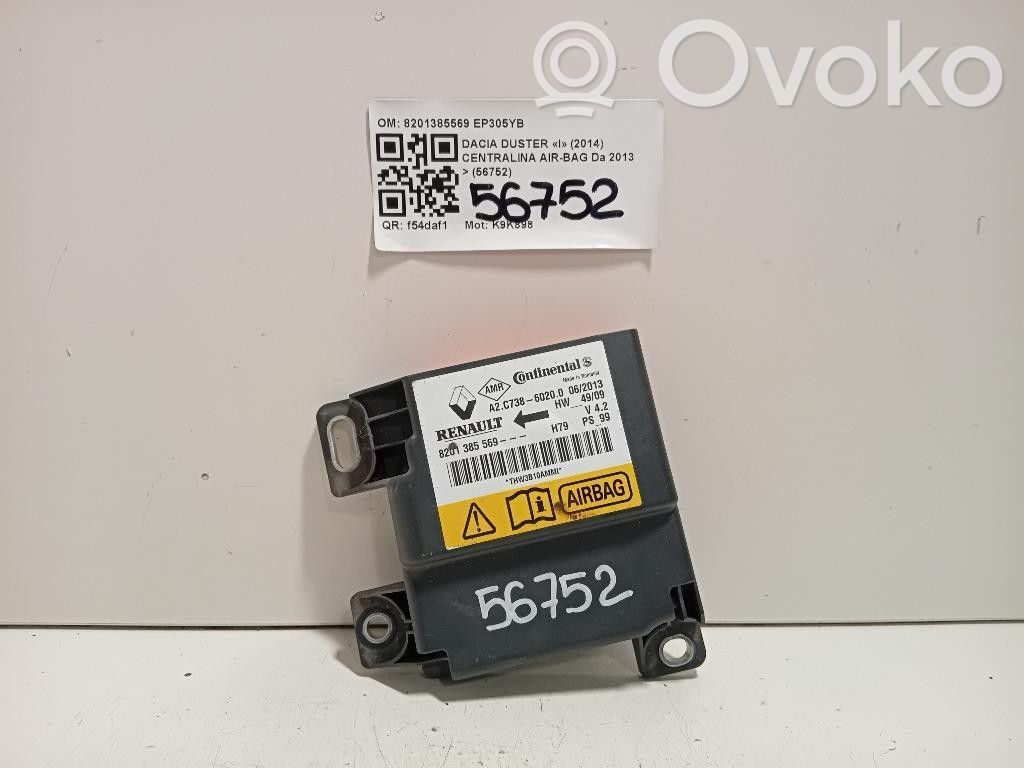 Sterownik / Moduł Airbag   8201385569,8201385569,K9K898