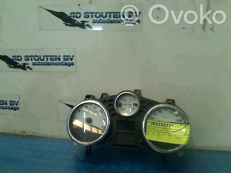Peugeot 207 Geschwindigkeitsmesser Cockpit 
