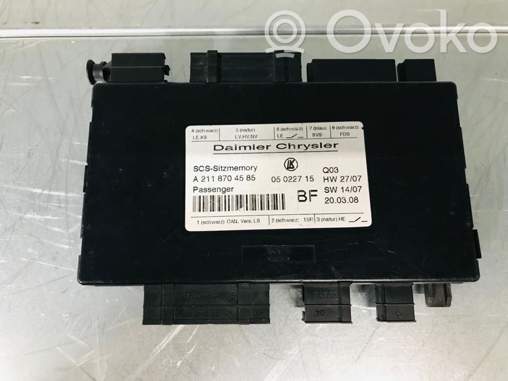 Mercedes-Benz CLS C219 Module de commande de siège 