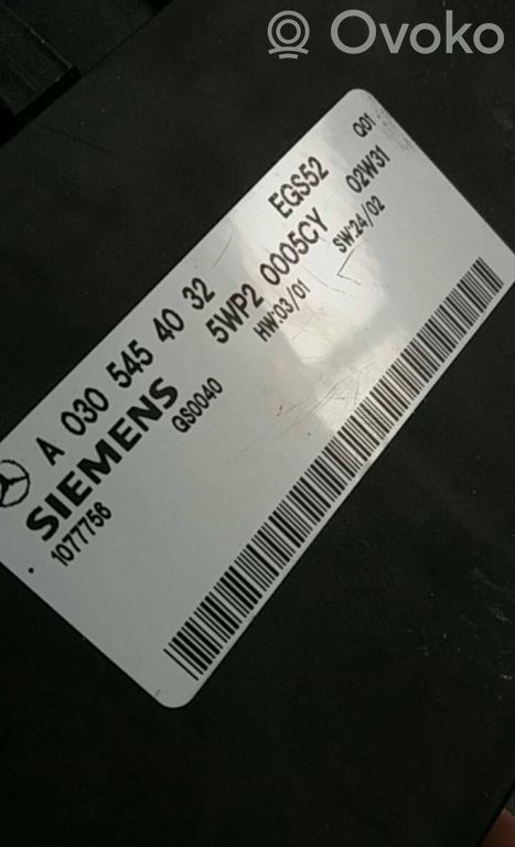 Autres unités de commande / modules   A0305454032