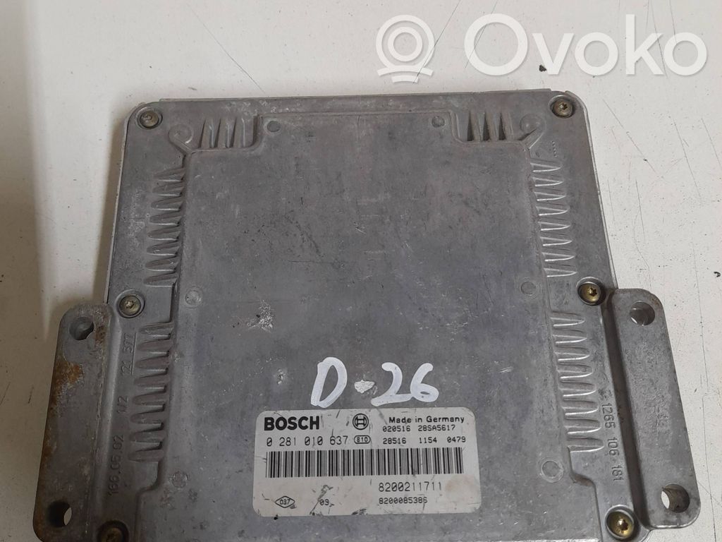 Engine control unit/module   0281010637,8200211711,8200085386
