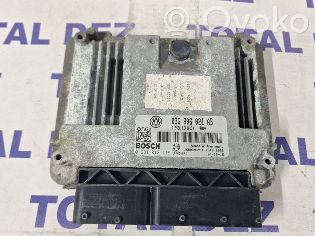 Unidad de control/módulo del motor   03G906021AB,0281012119,1039S09054