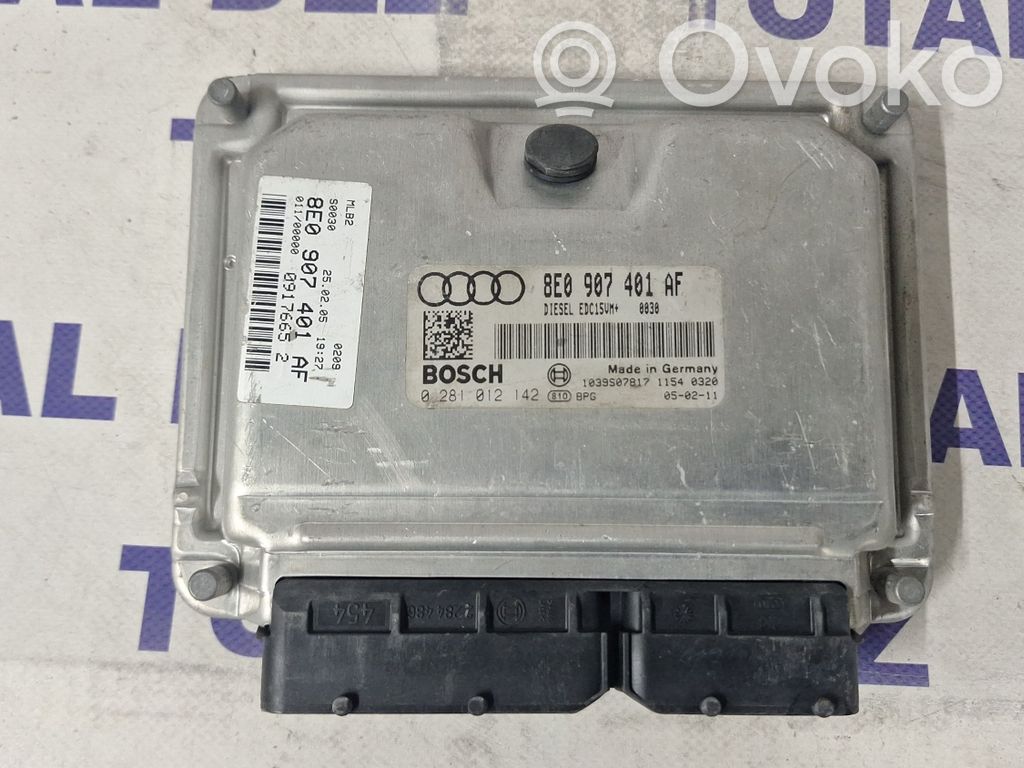 Engine control unit/module   8E0907401AF,0281012142,1039S02817