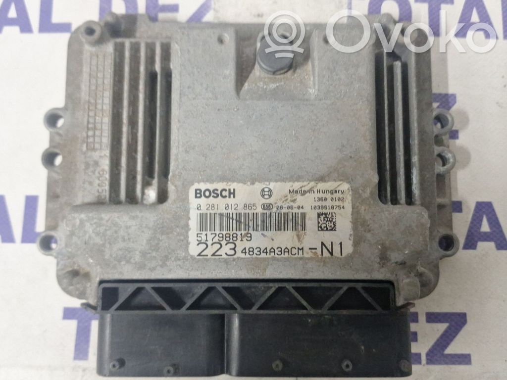 Engine control unit/module   0281012865,51798819,4834A3ACM