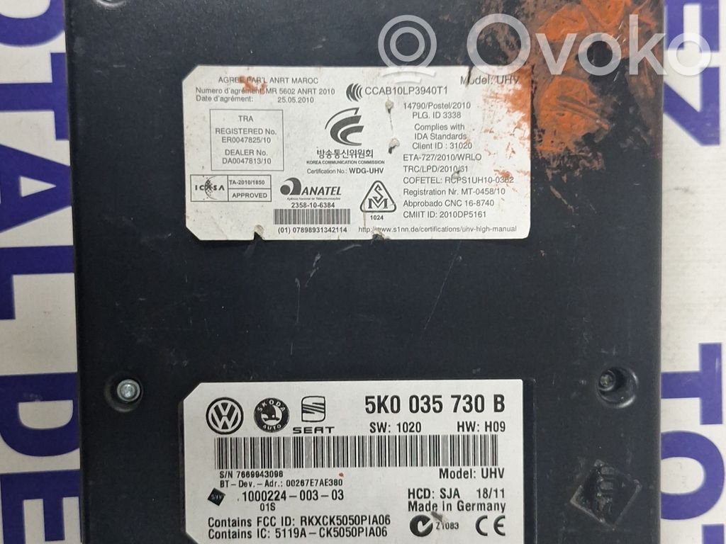 Volkswagen Golf VI Bluetoothin ohjainlaite/moduuli 