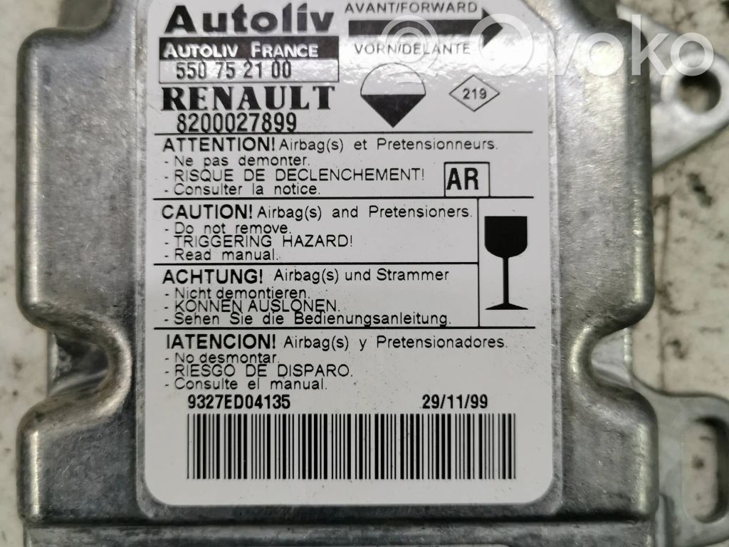 Opel Movano A Airbag control unit/module 