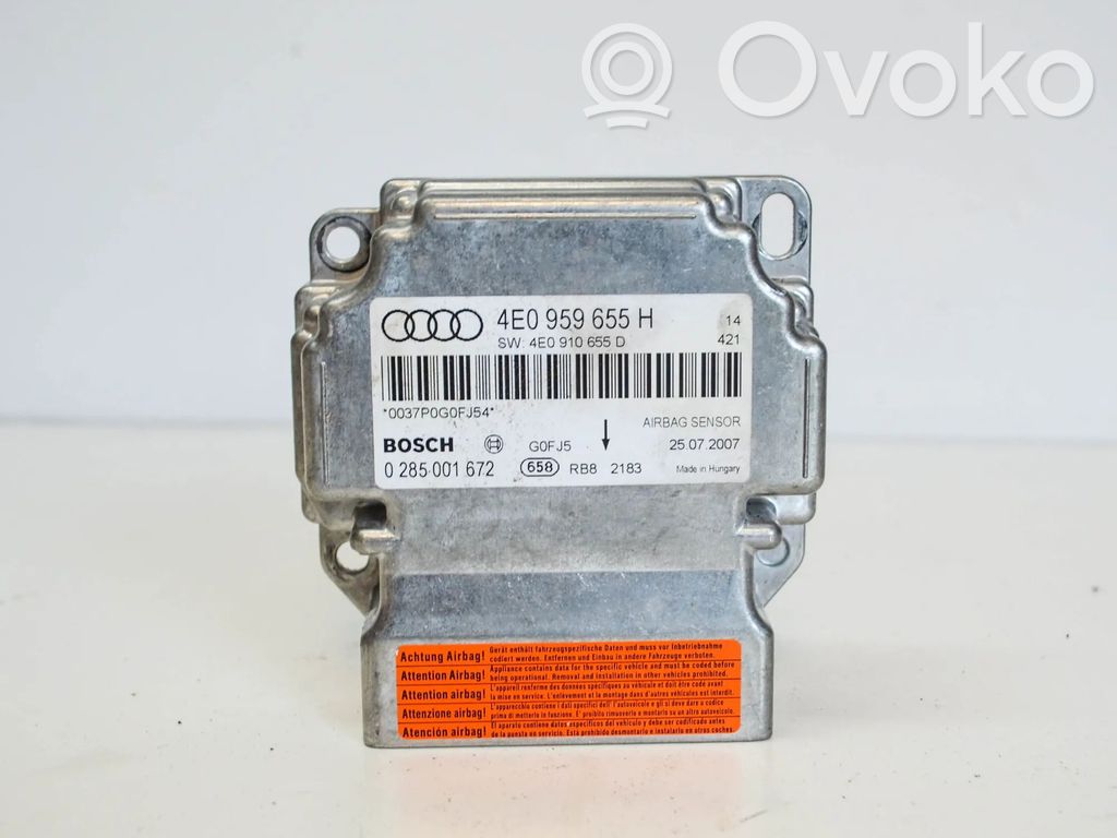 Audi A8 S8 D3 4E Unitate/modul de comandă airbaguri 