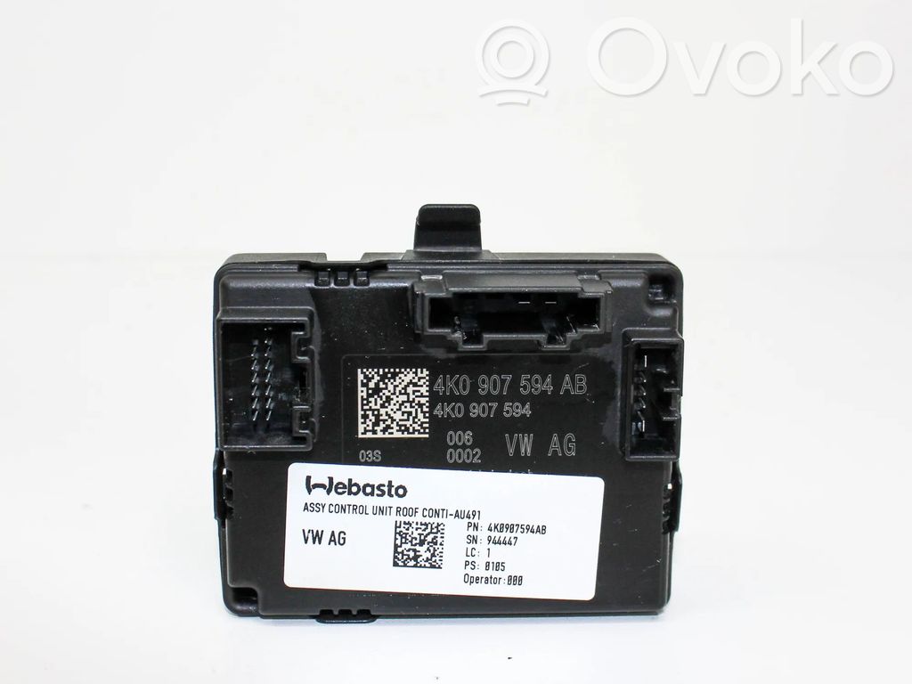 Audi A4 S4 B9 8W Unité de commande / module de toit ouvrant 