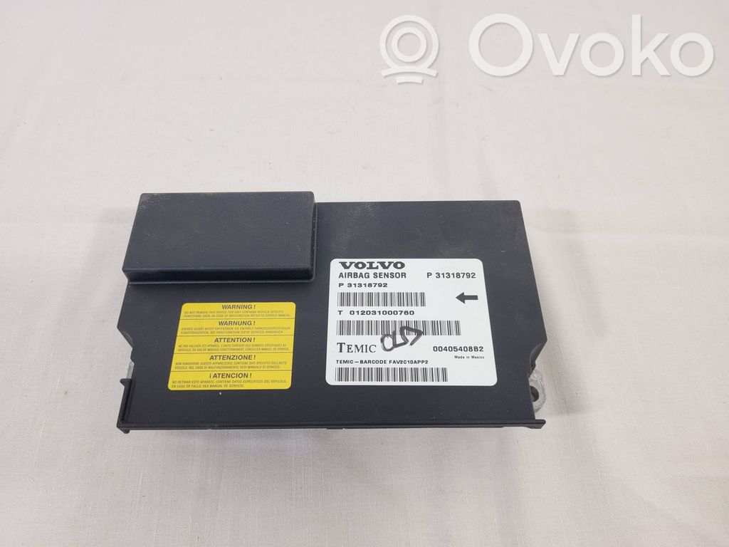 Sterownik / Moduł Airbag   31318792,00405408B2,012031000760