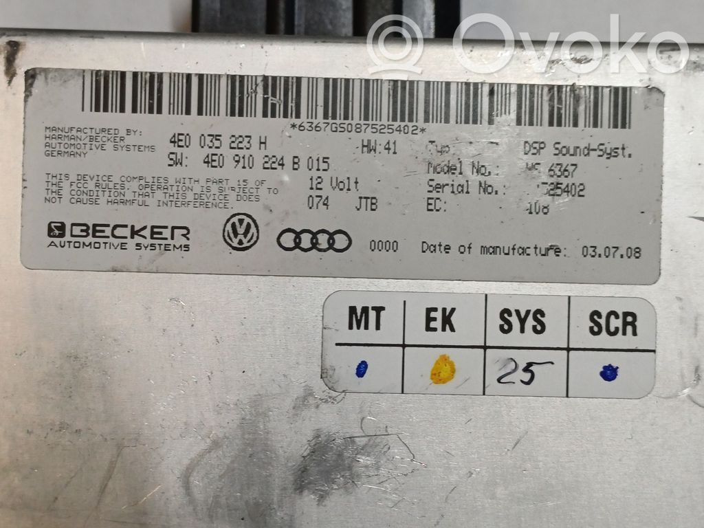 Audi A8 S8 D3 4E Garso stiprintuvas 