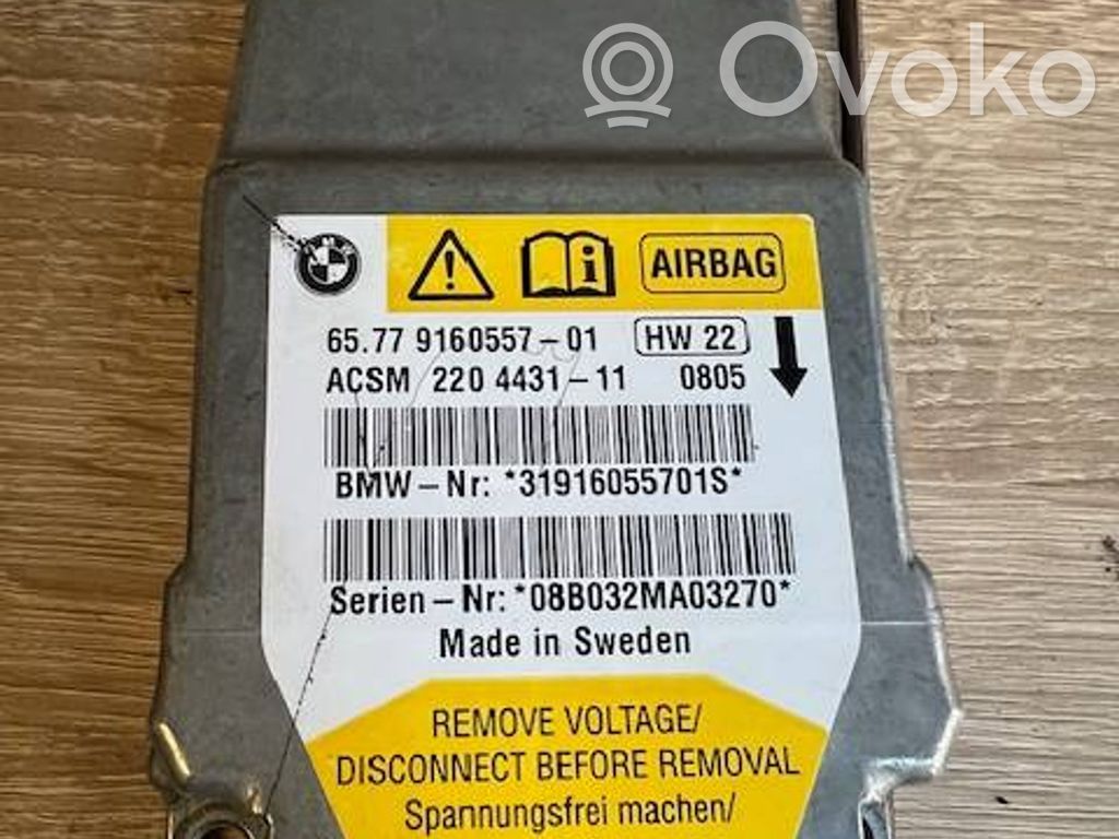 Module de contrôle airbag   9160557,31916055701S,220443111
