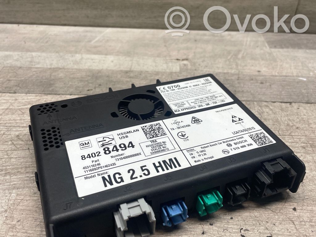Opel Astra K GPS navigation control unit/module 