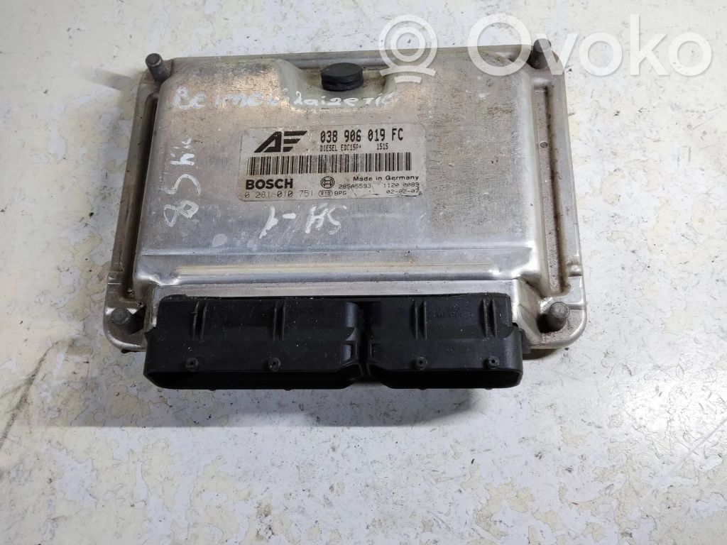 Engine control unit/module   038906019FC,28SA5593,0281010751,289A5593