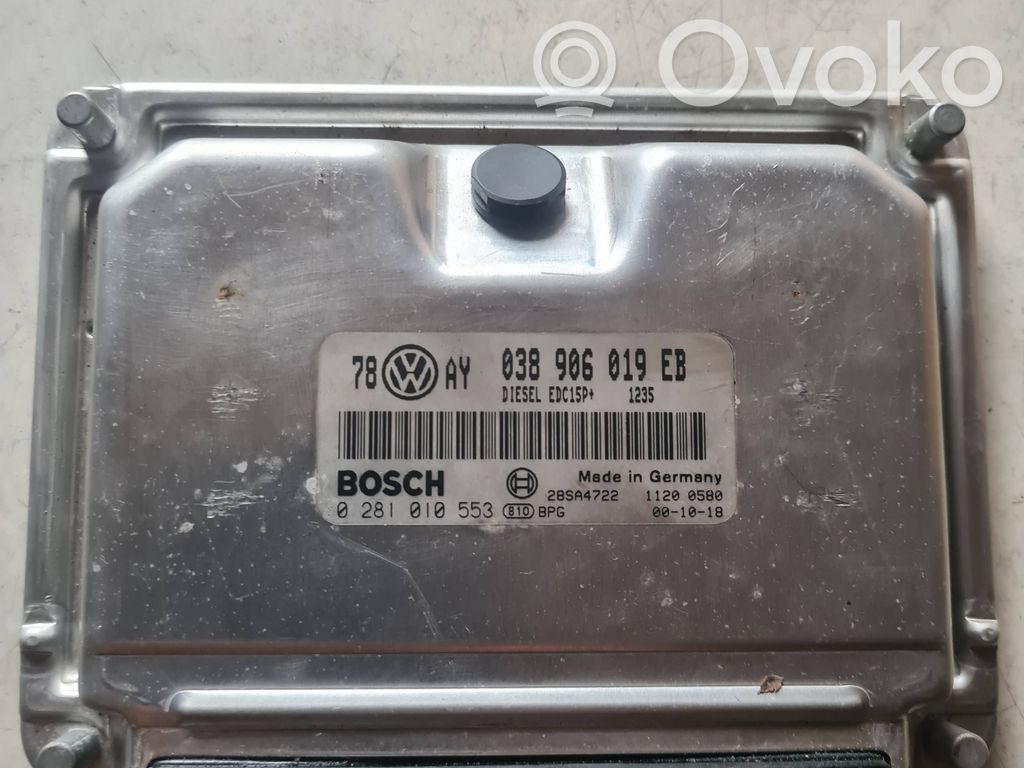 Engine control unit/module   038906019EB,28SA4722,0281010553