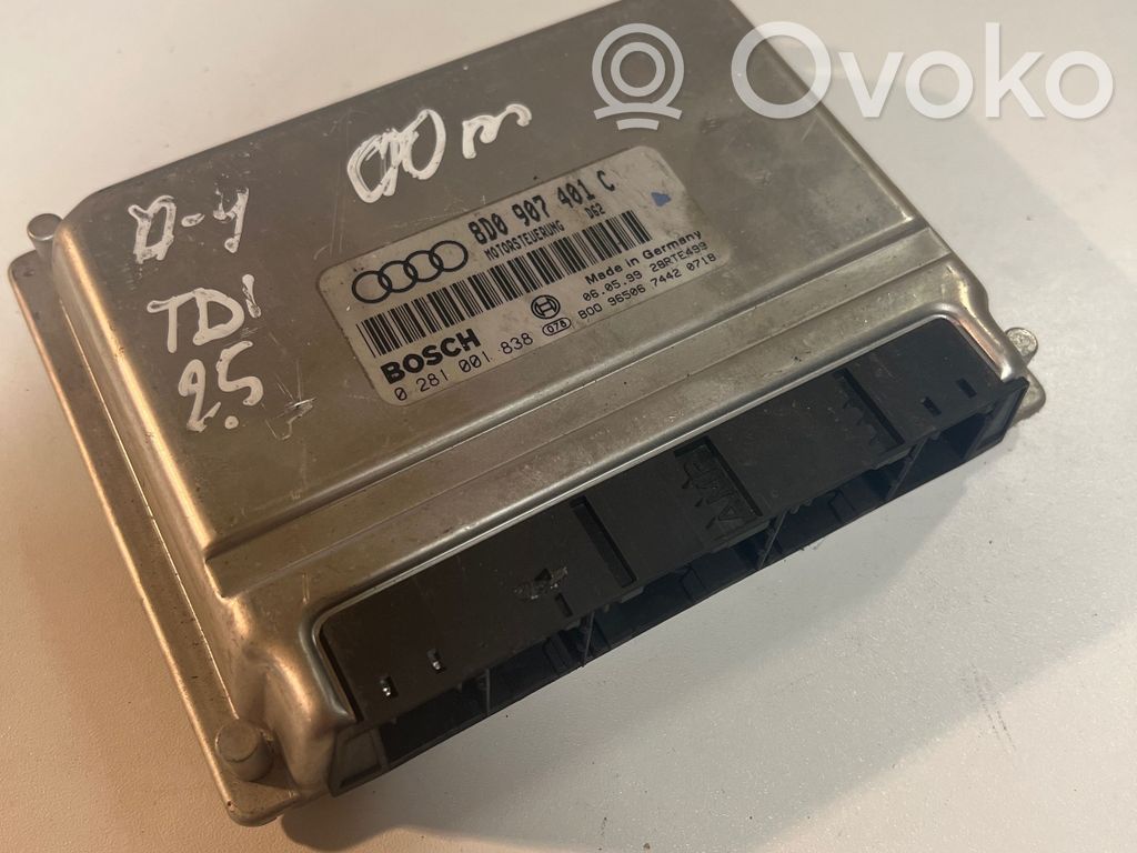 Unidad de control/módulo del motor   8D0907401C,0281001838,28RTE499