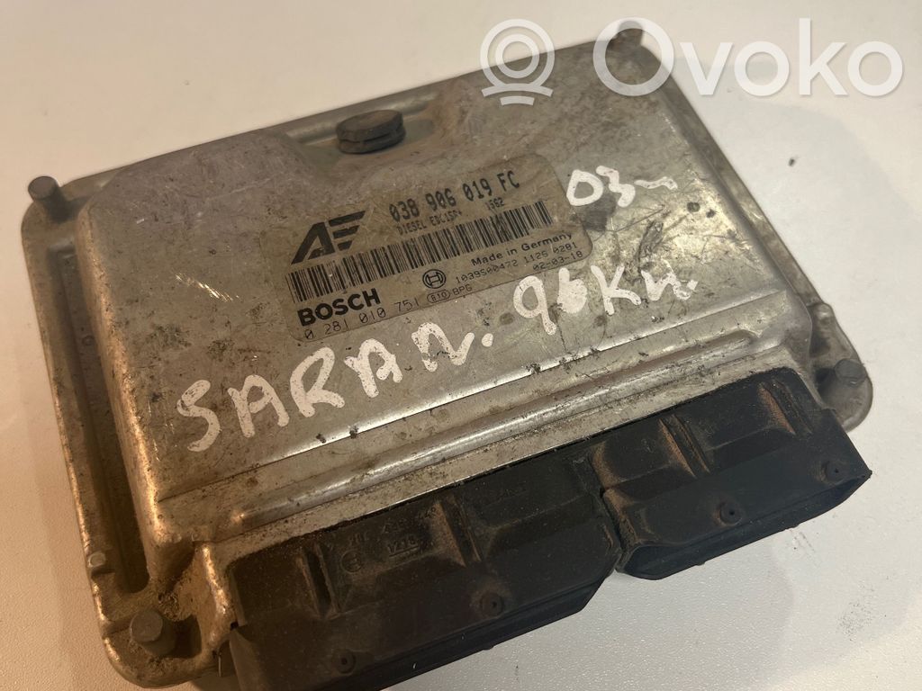Engine control unit/module   038906019FC,0281010751,1039S00472,1039S80472