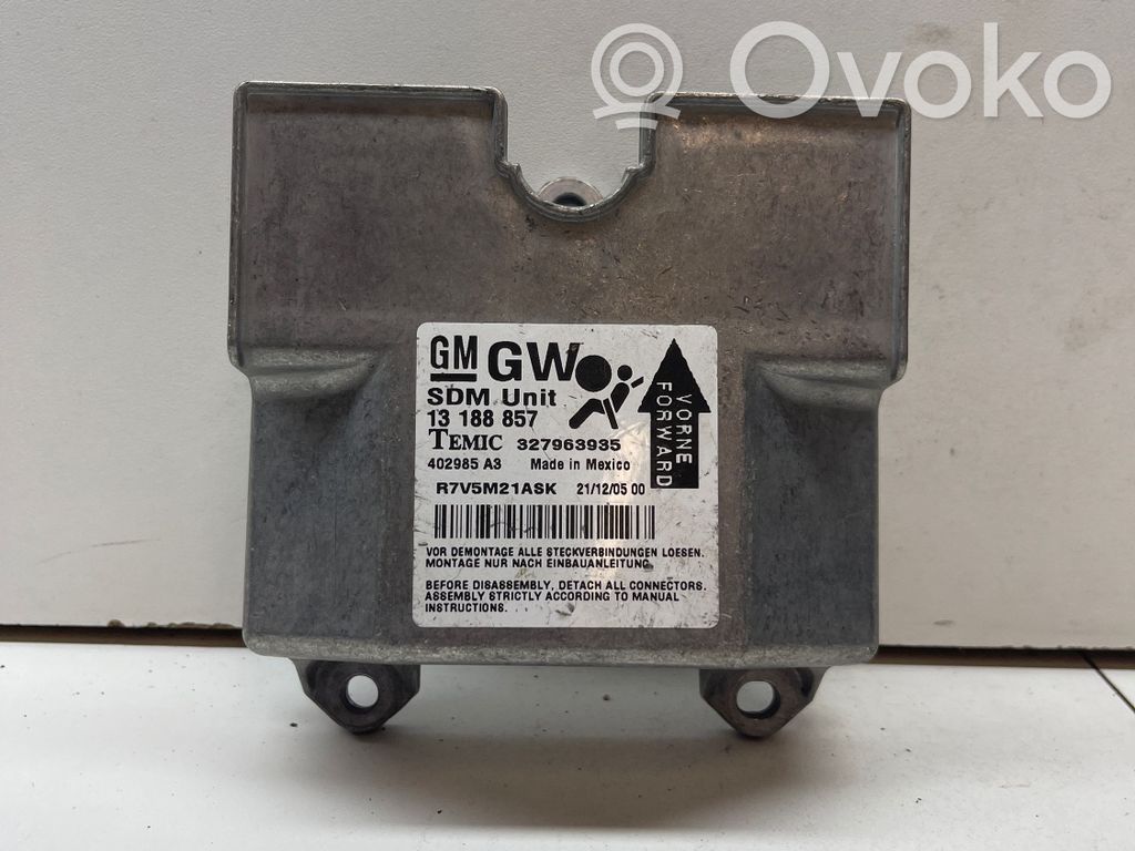 Opel Astra H Module de contrôle airbag 
