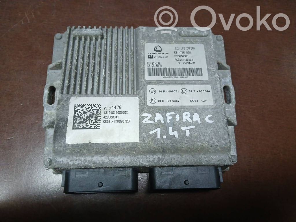 Opel Zafira C Kit centralina motore ECU e serratura 