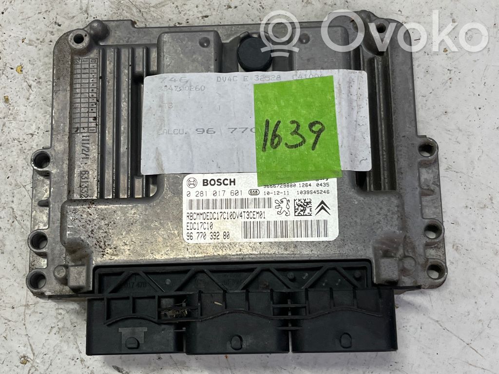 Engine control unit/module   0281017601,EDC17C10,9677039280