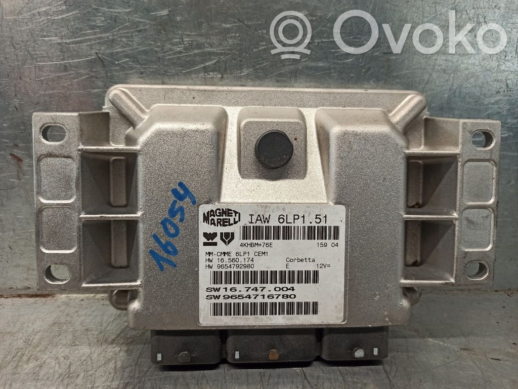 Engine control unit/module   9654716780,16747004,MAGNETIMARELLI