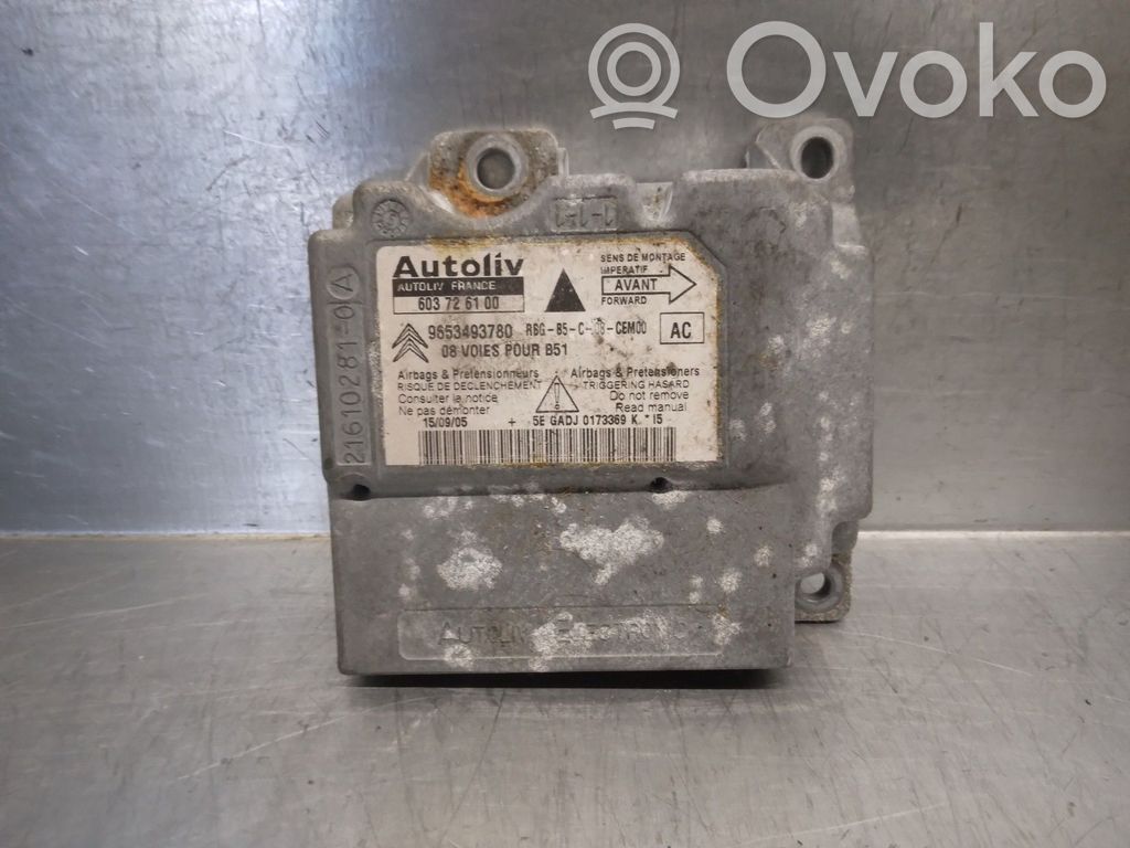 Unidad de control/módulo del Airbag   9653493780,603726100,AUTOLIV