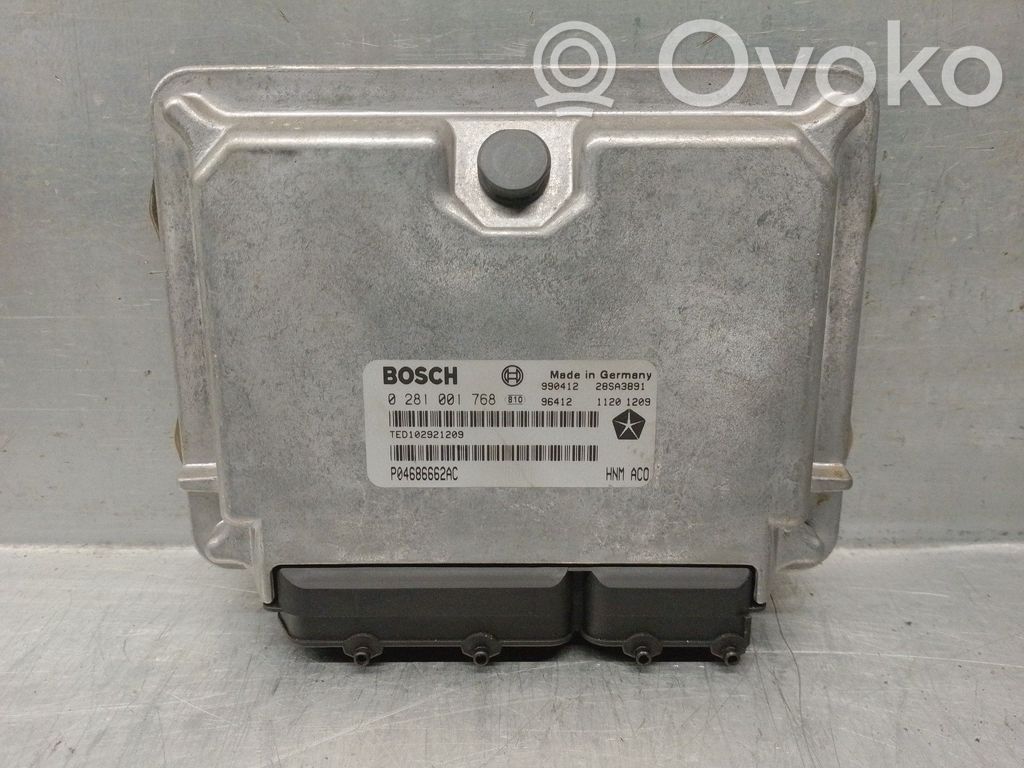 Engine control unit/module   P04686662AC,0281001768,BOSCH