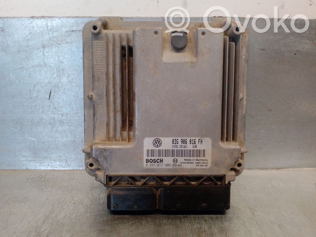 Unidad de control/módulo del motor   03G906016FH,0281011909,BOSCH
