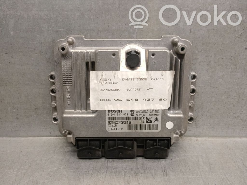Engine control unit/module   9664843780,0281013872BOSCH