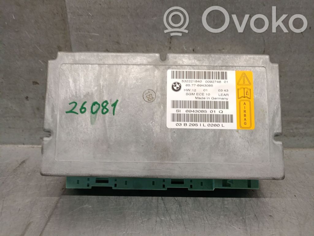 Turvatyynyn ohjainlaite/moduuli   65776943085,65776943085,532221840