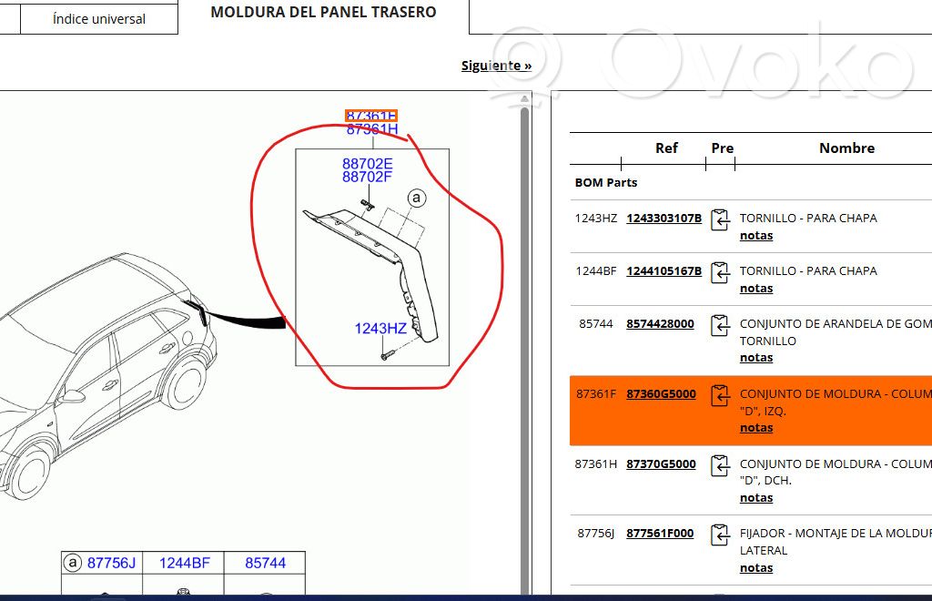 KIA Niro Moldura del panel