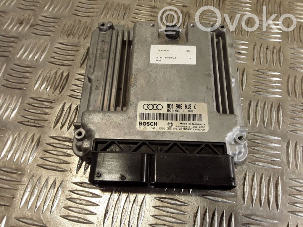 Engine control unit/module   8E0906018K,0261S01006