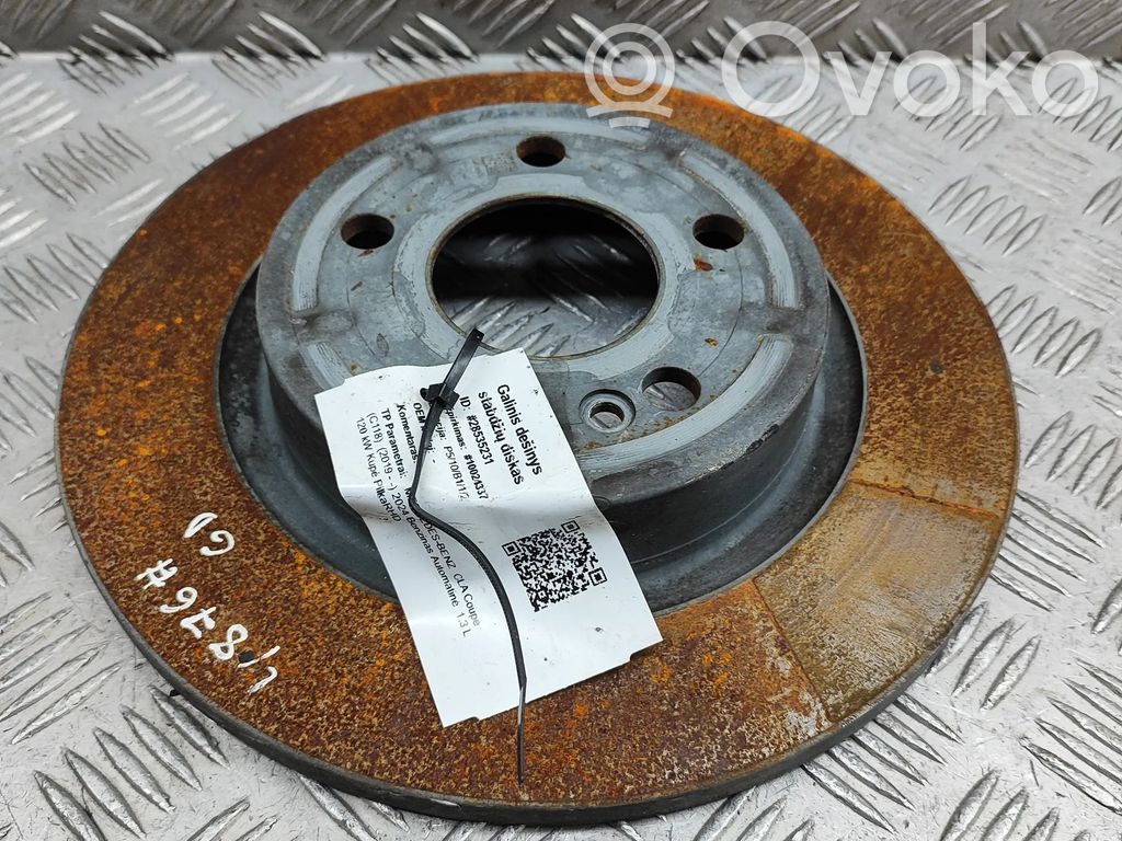 Mercedes-Benz CLA C118 X118 Tarcza hamulca tylnego 