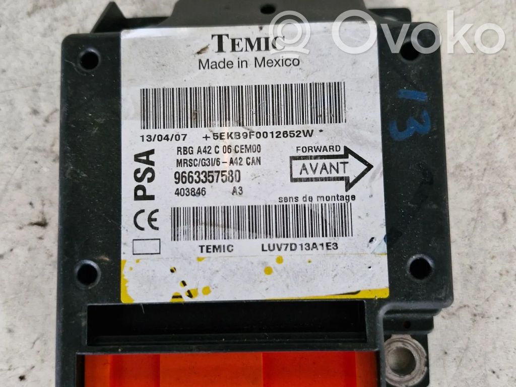 Airbag control unit/module   9663357580