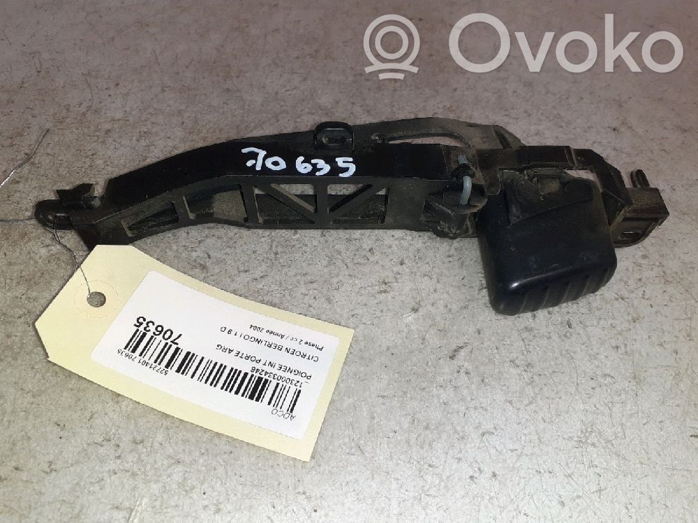 Citroen Berlingo Rear door interior handle 
